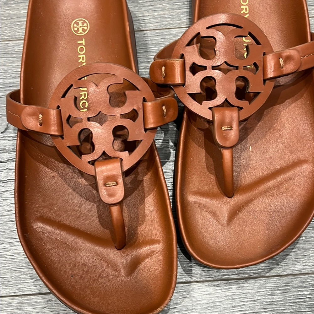 Tory Burch Cognac Leather Sandals